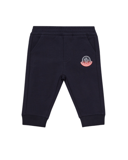 moncler-j1-951-8h000-02-809ac-778-Navy Enfant Logo-Printed Tapered Leg Tracksuit Bottoms