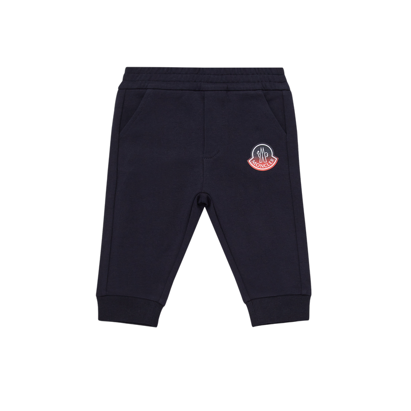 moncler-j1-951-8h000-02-809ac-778-Navy Enfant Logo-Printed Tapered Leg Tracksuit Bottoms