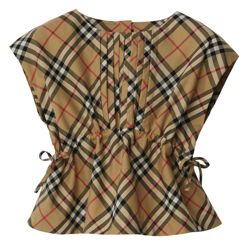 burberry-Vintage Check Pintuck Sleeveless Blouse-8082211-c-kg5-116036-a7028