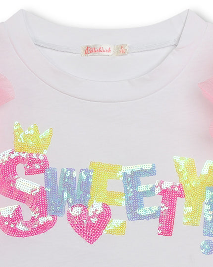 billieblush-u20356-10p-kg-White "Sweety" T-Shirt