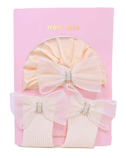Yellow Bow Pearl Lined Gift Set