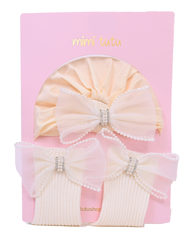Yellow Bow Pearl Lined Gift Set