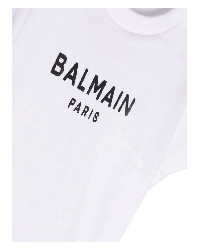 balmain-White Balmain Paris Cotton T-Shirt-bu8501-z1751-100ne