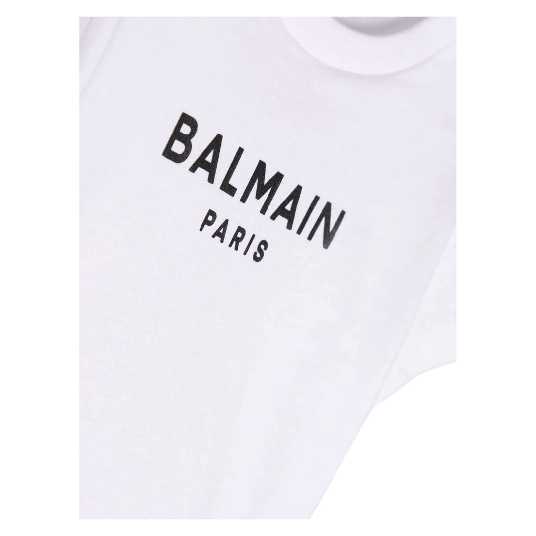 balmain-White Balmain Paris Cotton T-Shirt-bu8501-z1751-100ne