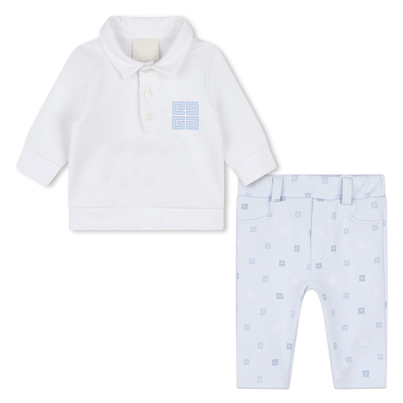 Pale Blue Polo Trousers Set