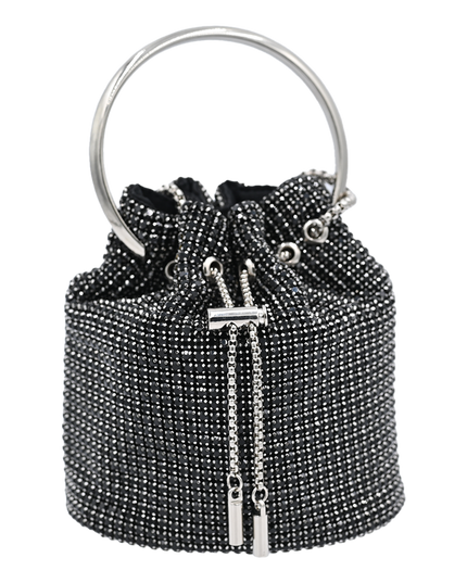 Black Rhinestone Chain Buckle Purse