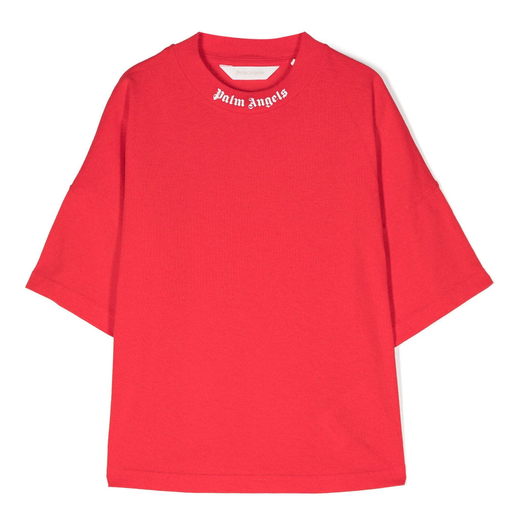 palm-angels-pbaa002c99jer0012501-Red Classic Overlogo T-Shirt