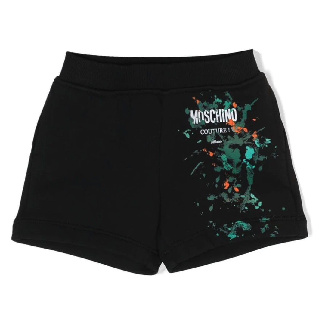 moschino-Black Logo Shorts-moq00n-lca23-60100