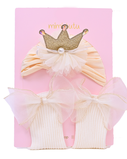 Yellow Bow Flower Crown Gift Set