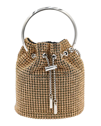 Gold Rhinestone Chain Buckle Purse