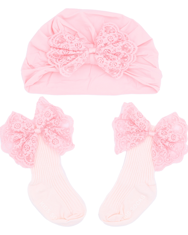 Pink Lace Bow Gift Set