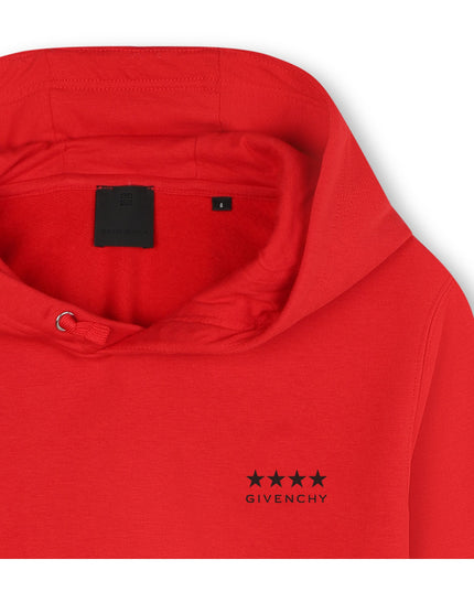 Red Hooded Logo Print Hoodie