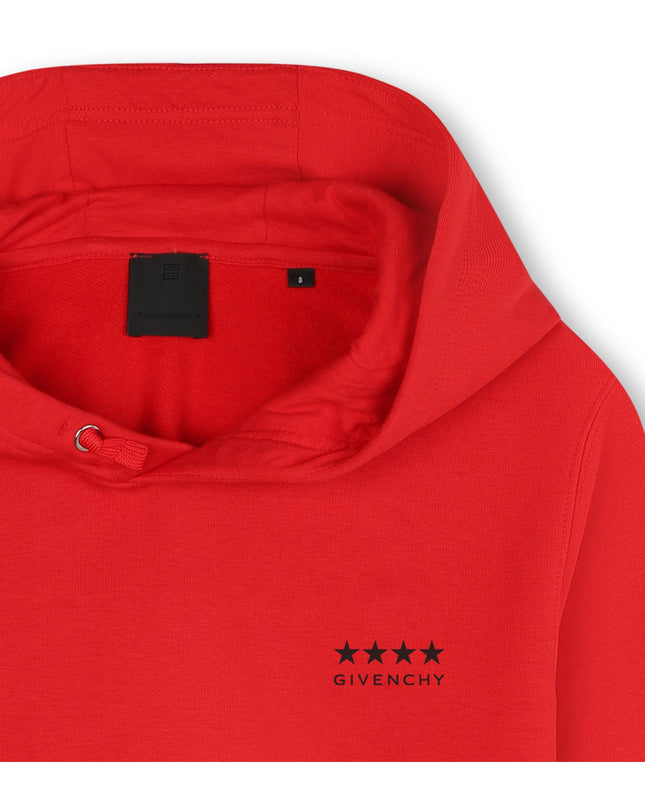 Red Hooded Logo Print Hoodie