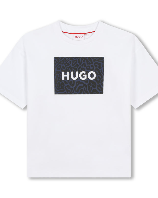 HUGO-G00149-N68-WHITE  NAVY-SHORT SLEEVES TEE-SHIRT
