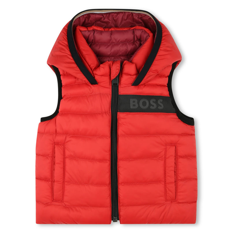 Red Reversible Logo Puffer Vest
