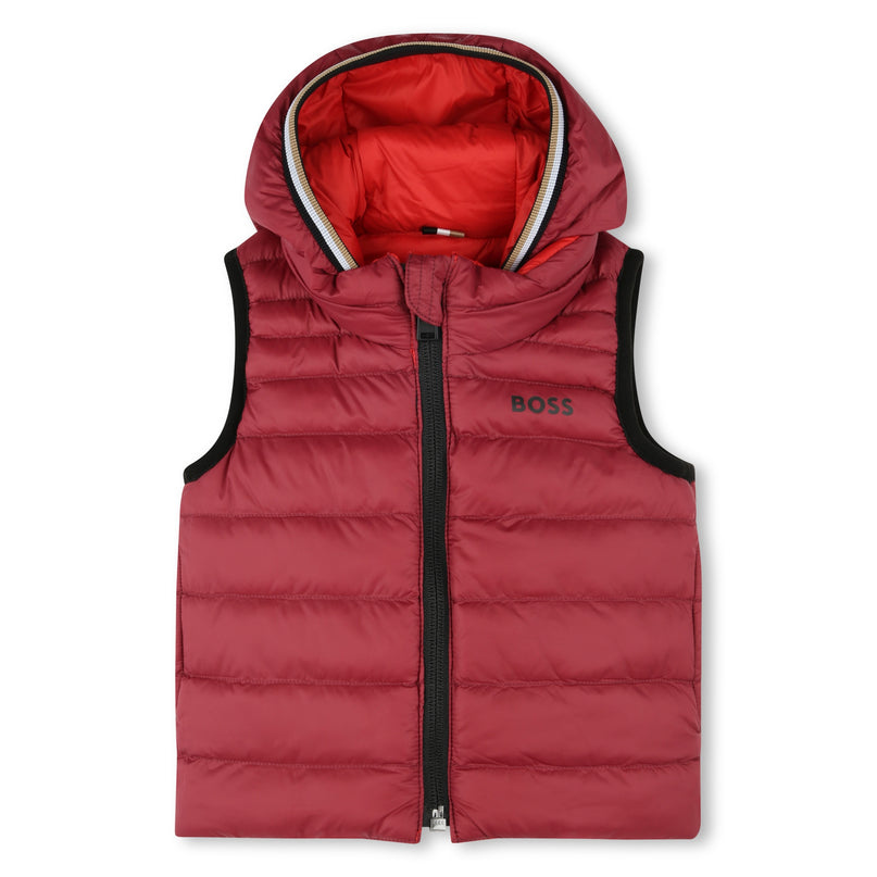 Red Reversible Logo Puffer Vest