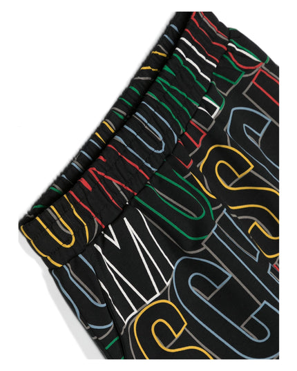 moschino-Black Logo Print Cotton Shorts Set-hdg015-ldb0c-86556