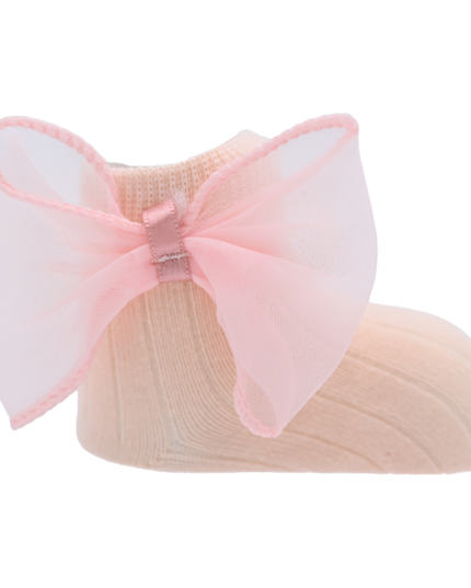 Cotton Tulle Bow Socks Set