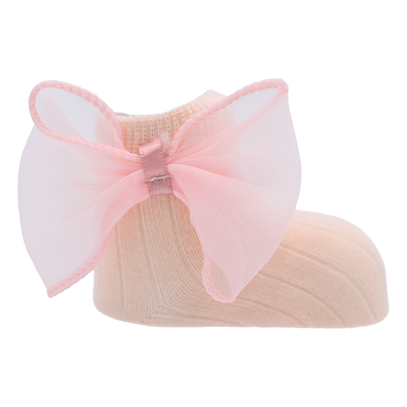 Cotton Tulle Bow Socks Set