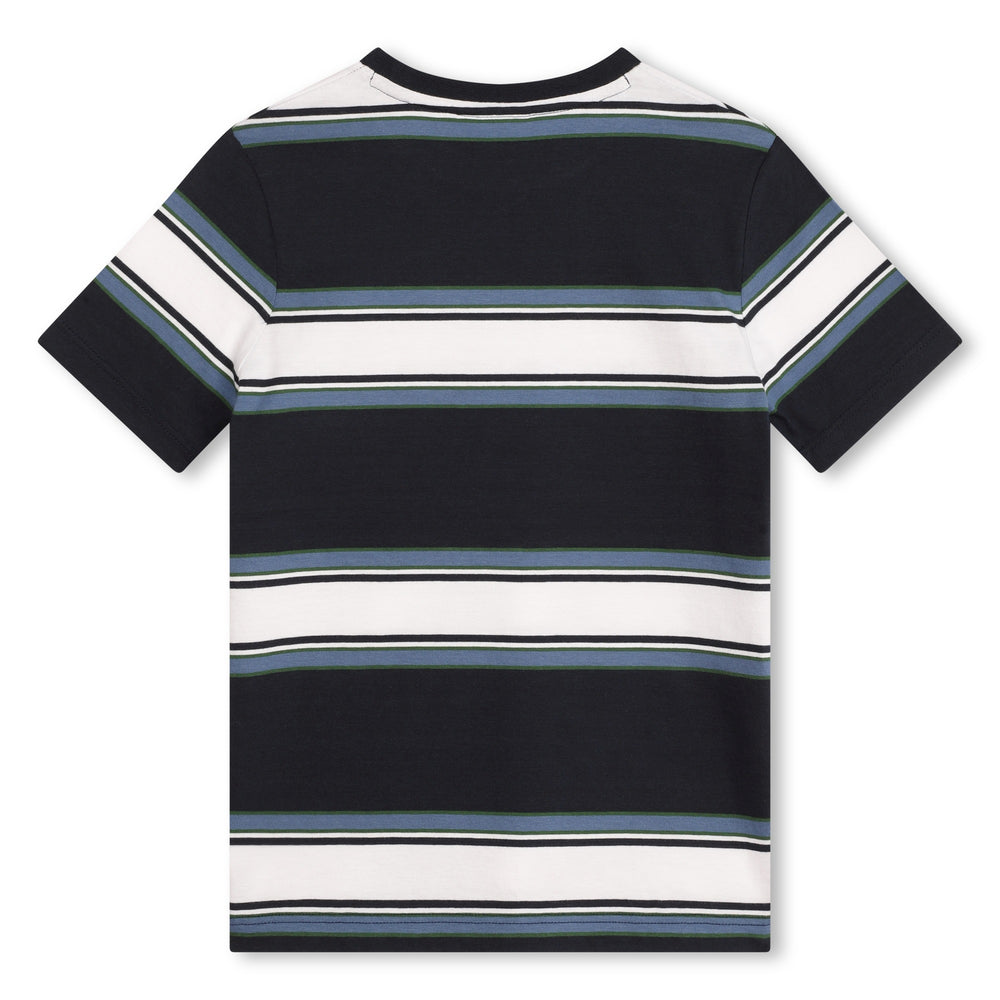 boss-j50721-v98-kb-Blue Cotton Striped T-Shirt