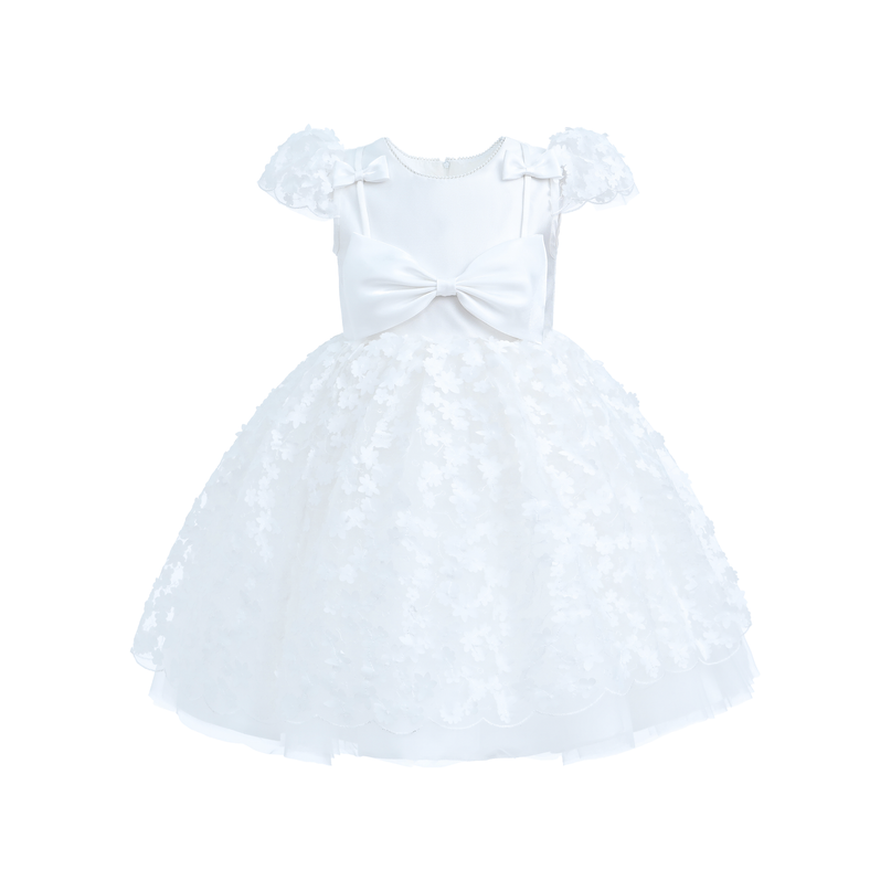White Floral Bow Upton Dress