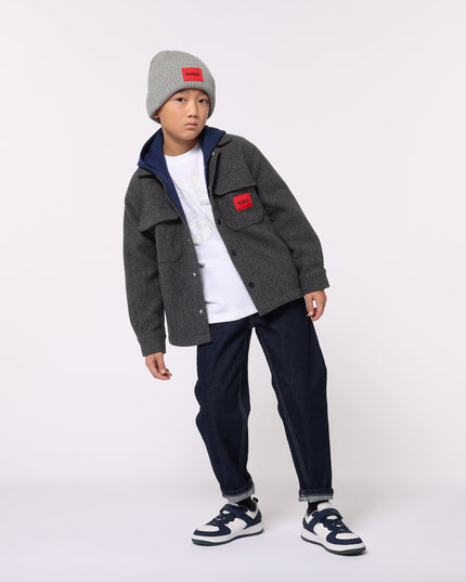 HUGO-G00157-M00-GREY  DARK  GREY-OVERSHIRT