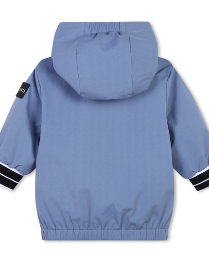 Light Blue Hooded Windbreaker