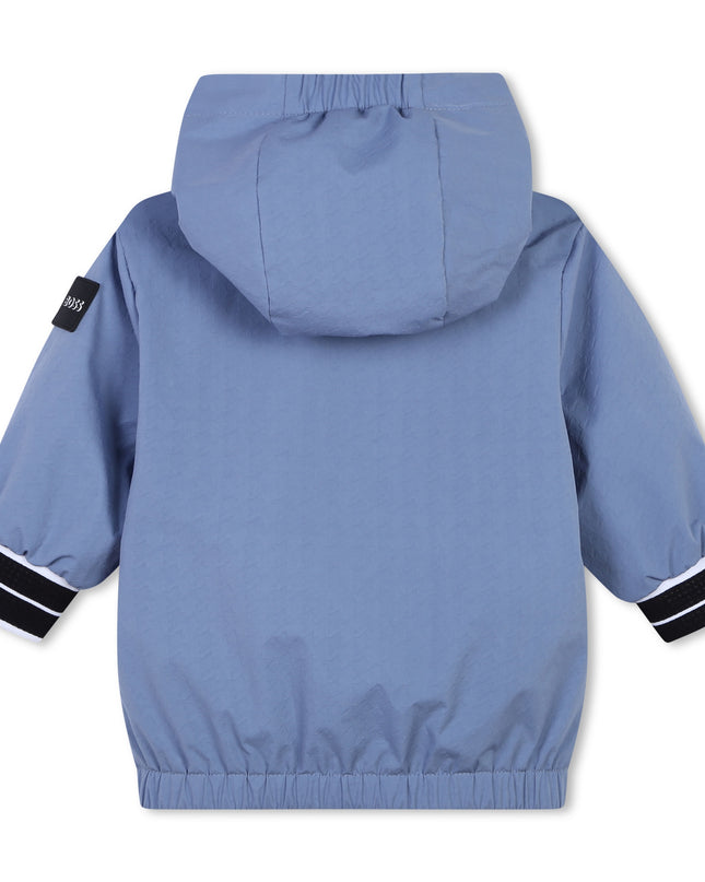Light Blue Hooded Windbreaker