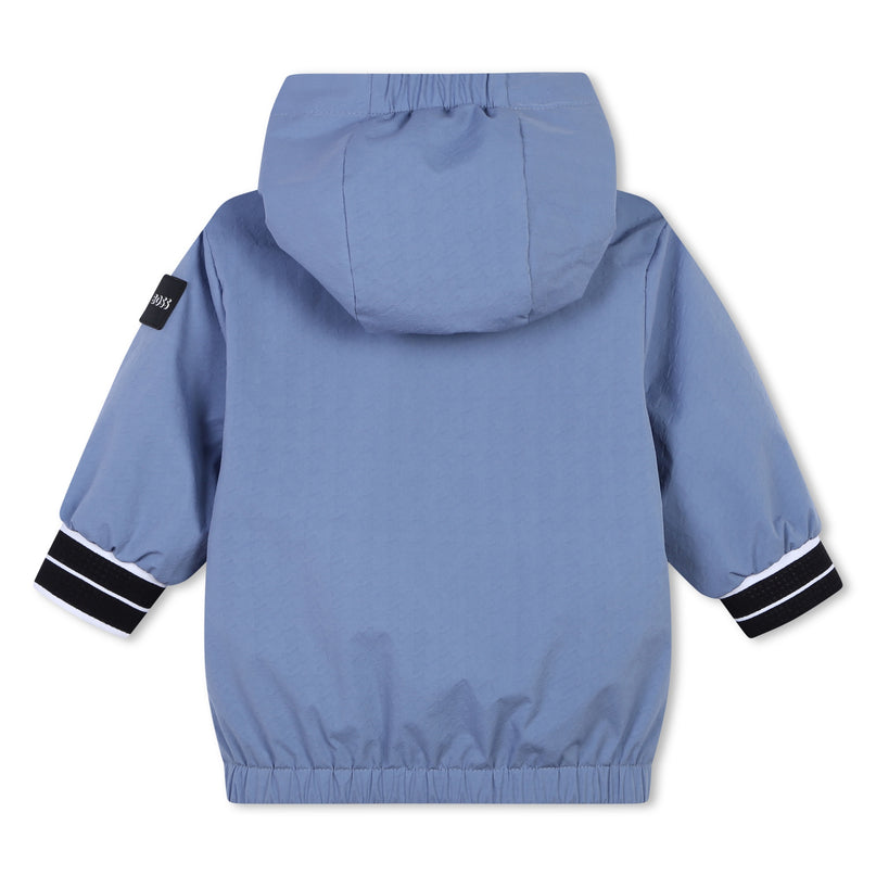 Light Blue Hooded Windbreaker