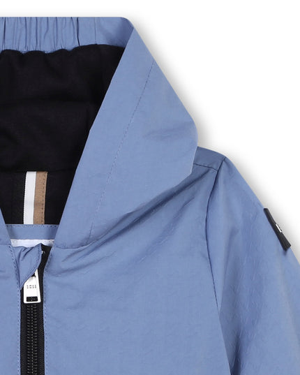 Light Blue Hooded Windbreaker