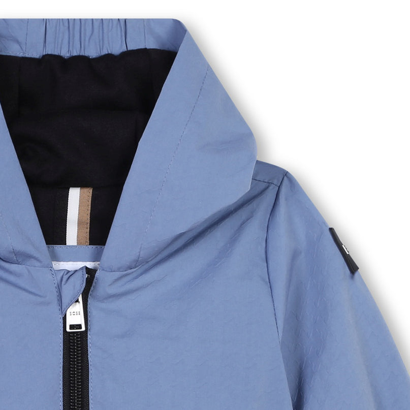 Light Blue Hooded Windbreaker