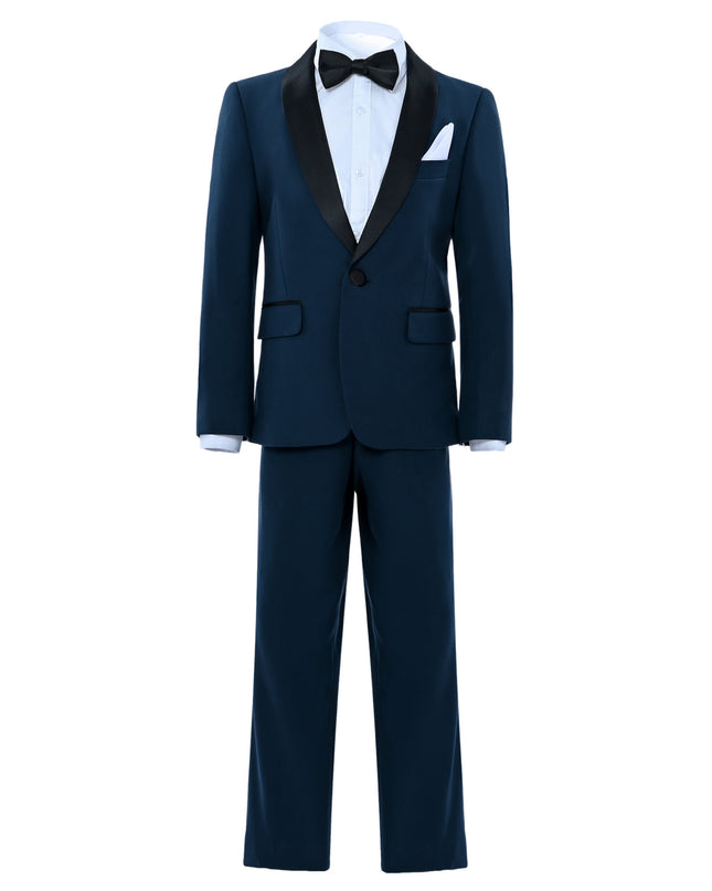 moustache-W201-700-Navy-4pcs Suit Set