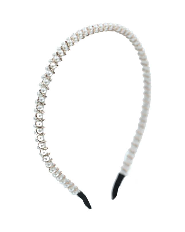 Mimi Tutu-MTHB52026-Thin Bronze Wire Rhinestone Headband