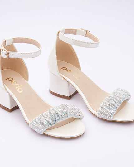 PERLA-FN44PF-PEARL-SCRUNCH RHINESTONE STRAP HEELS