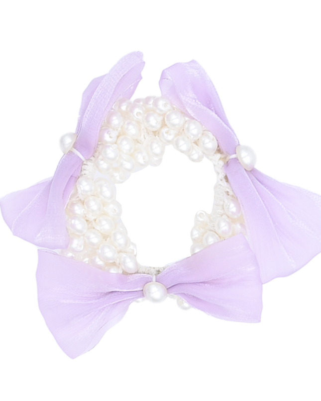 mimi tutu-MTPCS25010-Bows & Pearls Scrunchie