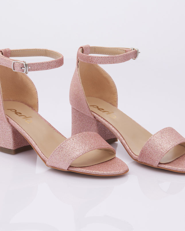 PERLA-FN01PF-GLITTER PINK-SANDAL STRAP HEELS