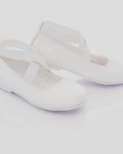 PERLA-V50B-SNOW WHITE-MATTE BALLERINA FLATS