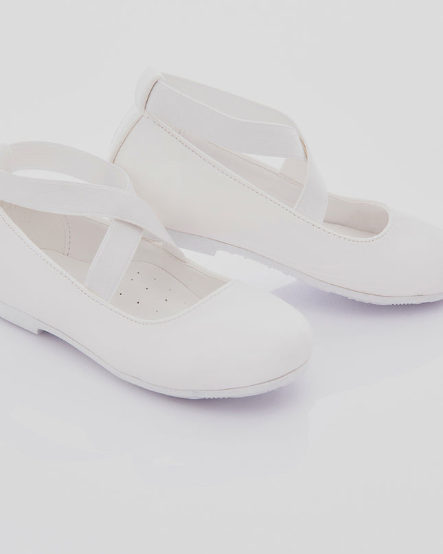 PERLA-V50B-SNOW WHITE-MATTE BALLERINA FLATS