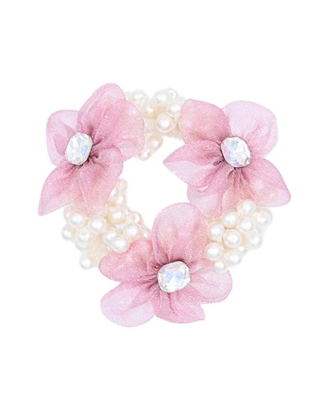 mimi tutu-MTPCS25007-Rhinestone Flower Scrunchie