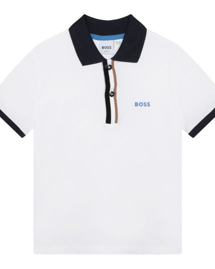 BOSS-KB-WHITE-SHORT SLEEVE POLO-J25N51-10B