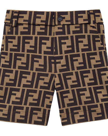 Brown Allover Print Shorts
