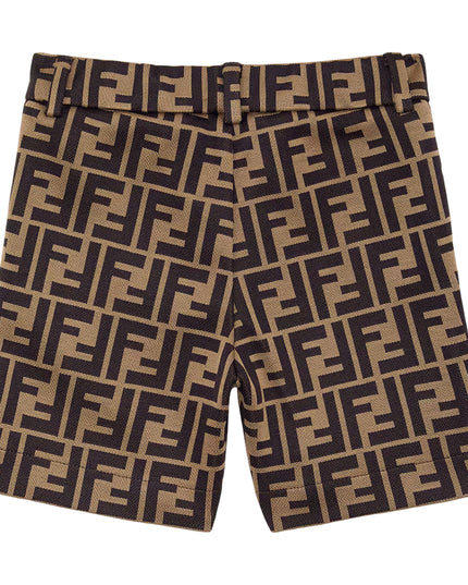 Brown Allover Print Shorts