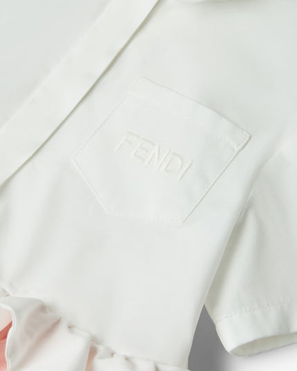 kids atelier fendi Pink Cotton & Jacquard Baby Dress