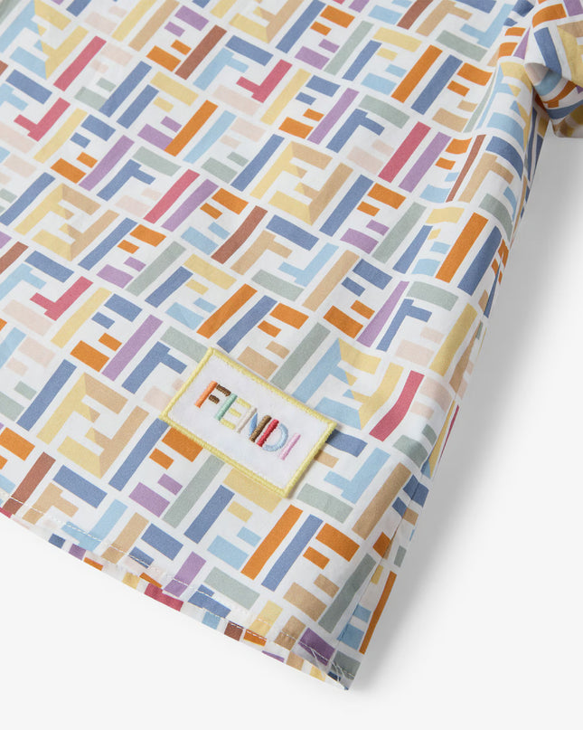 kids atelier fendi Multicolor Cotton Poplin Baby Dress