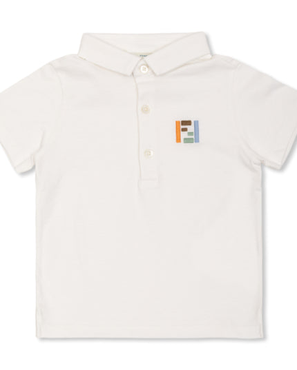 kids atelier fendi White Fendi Kids Logo Polo Shirt