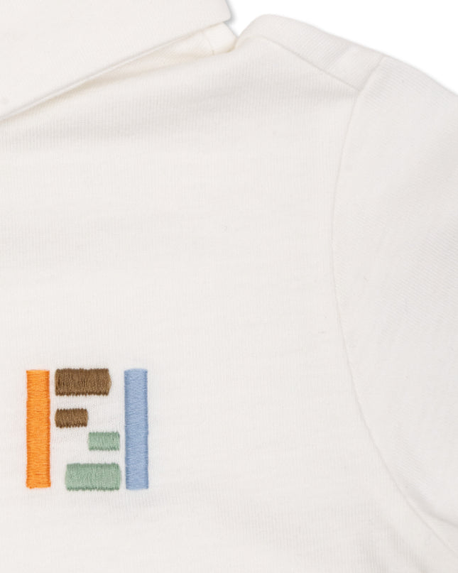 kids atelier fendi White Fendi Kids Logo Polo Shirt