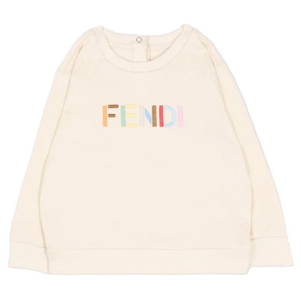 kids atelier fendi Beige Baby Logo Sweatshirt
