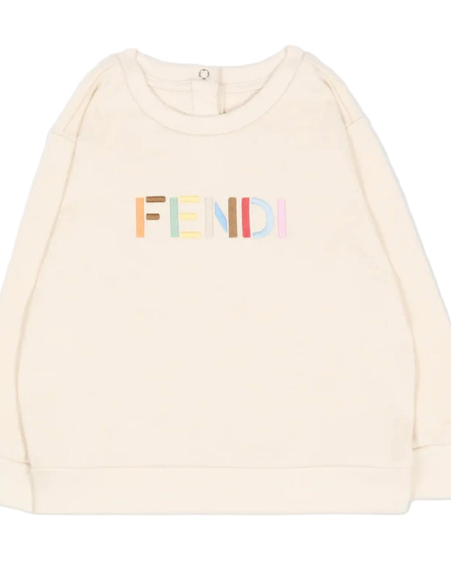 kids atelier fendi Beige Baby Logo Sweatshirt