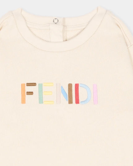 kids atelier fendi Beige Baby Logo Sweatshirt