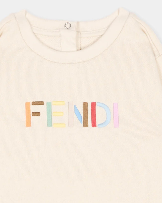 kids atelier fendi Beige Baby Logo Sweatshirt